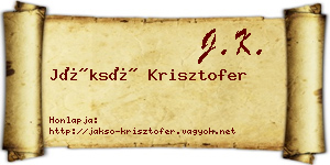 Jáksó Krisztofer névjegykártya